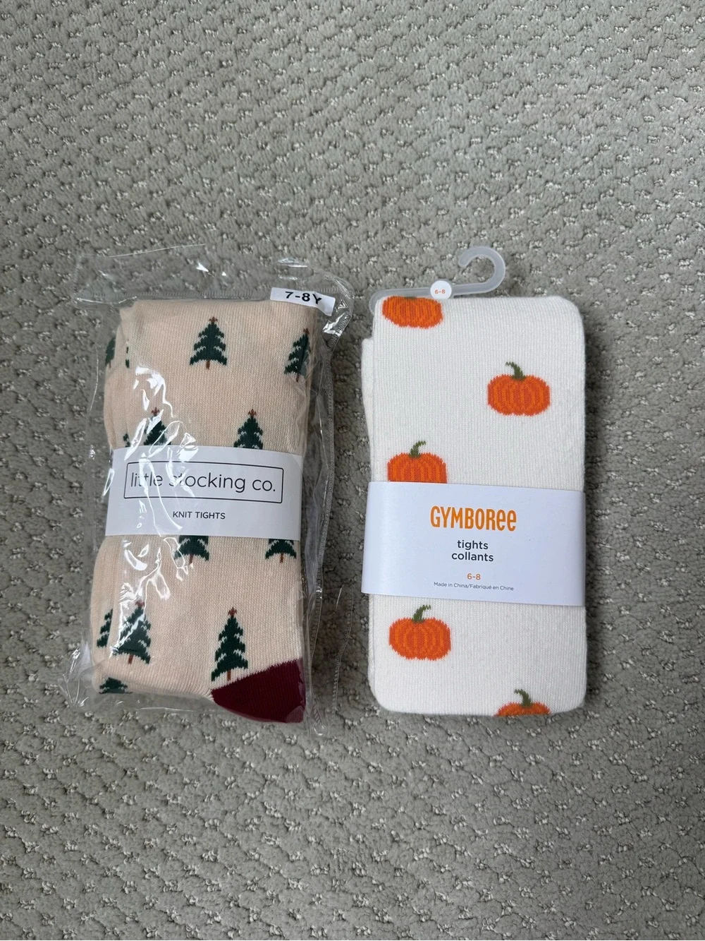 Girls Holiday Tights Set- Pumpkin and Christmas Tree